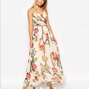 ASOS Side Cut Out Maxi Dress in Love Bird Print